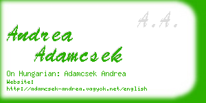 andrea adamcsek business card